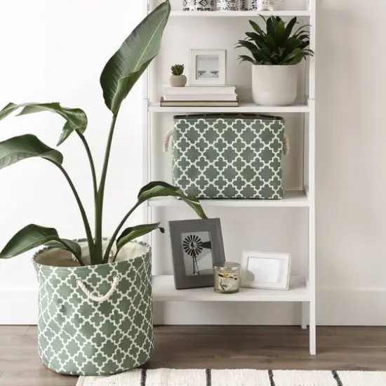 DII&reg; Large Round Polyester Lattice Bin Artichoke {7}