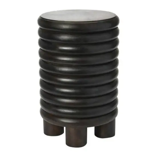 Hello Honey&reg; 18.5" Black Walnut Finish Dossier Vintage-Inspired Solid Wood End Table with Flat Top {1}