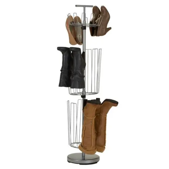 Household Essentials 3-Tier Adjustable Revolving Shoe Rack {6}