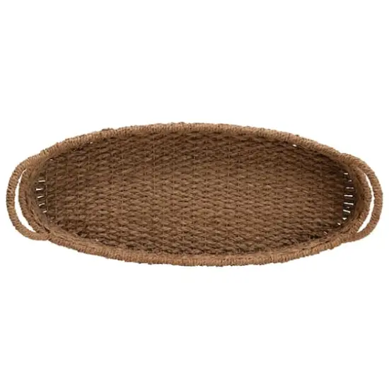 Hello Honey&reg; 32" Decorative Oval Woven Seagrass Tray with Handles {3}
