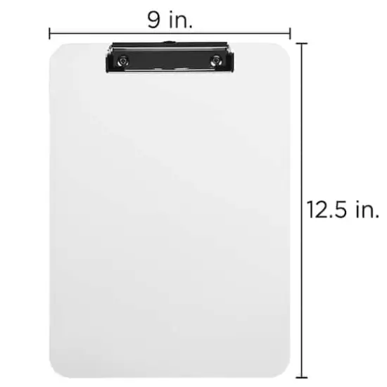 JAM Paper Letter Size Plastic Clipboards, 12ct. Clear {6}