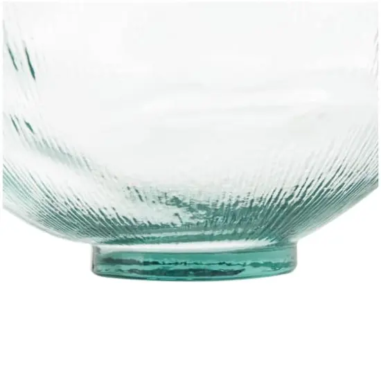 17" Clear Ribbed Round Glass Spanish Vase {5}