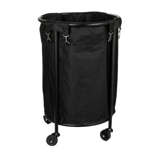 Household Essentials 32" Black Round Laundry Hamper {1}