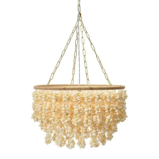 Hello Honey&reg; 20" Round Metal and Shell Chandelier Style Ceiling Light {1}