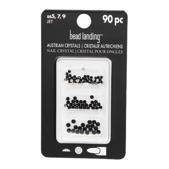 Round Flatback Austrian Crystals Mix by Bead Landing&trade;, 90ct. Jet {4}
