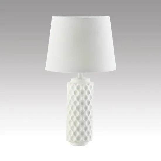 20" White Honeycomb Table Lamp {4}