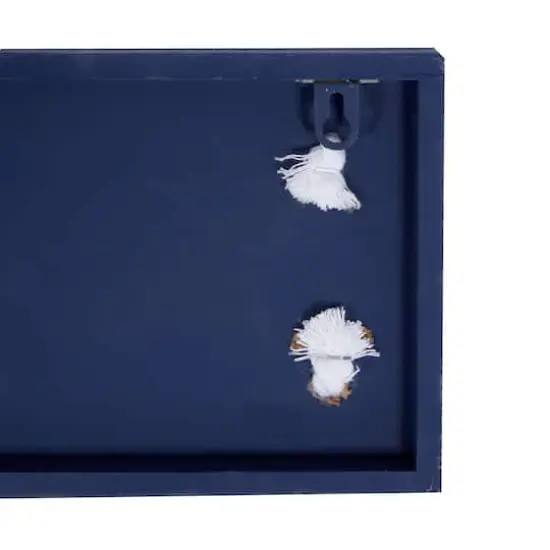 Coastal Blue and White Wood and Metal Welcome Sign, 6" x 32" x 2" {6}