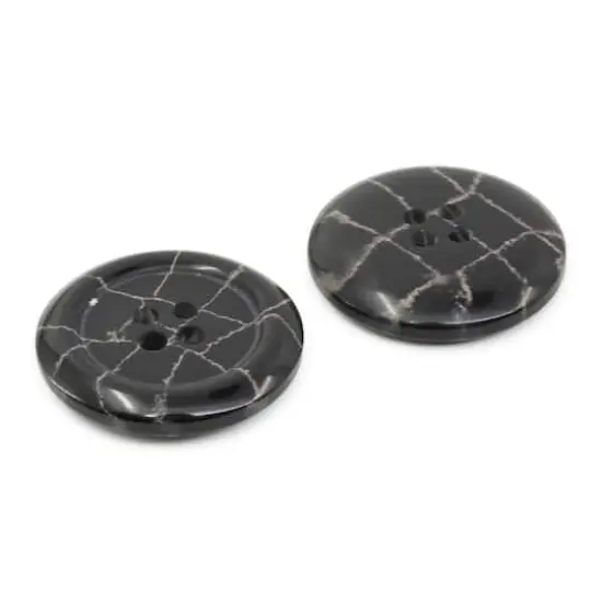 Dritz&reg; 23mm Black Recycled Polyester Round Button, 6ct. {7}