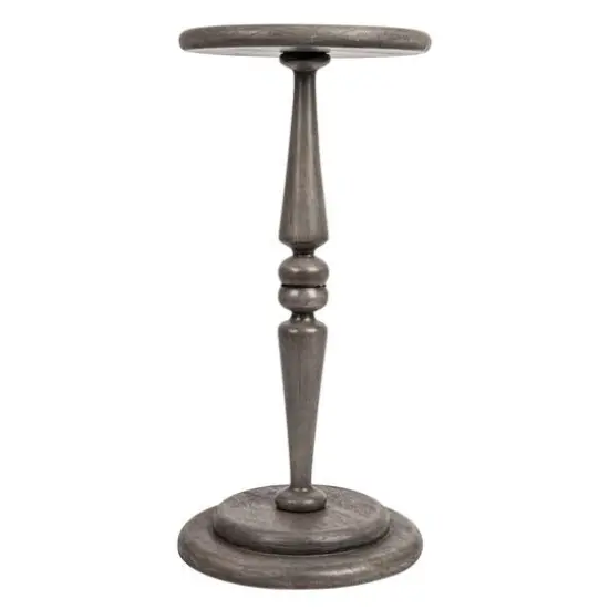 Hello Honey&reg; Bishop Pedestal Cocktail Side Table Dove Gray {7}
