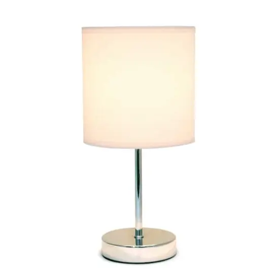 Creekwood Home Nauru 12" Brushed Nickel Petite Metal Stick Table Lamp Blush Pink {6}