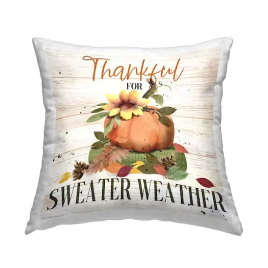 Stupell Industries Thankful Sweater Weather Decorative Printed Throw Pillow {1}