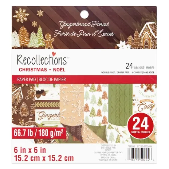 6" x 6" Gingerbread Forest Double-Sided Paper Pad, 24 Sheets by Recollections&trade; {1}