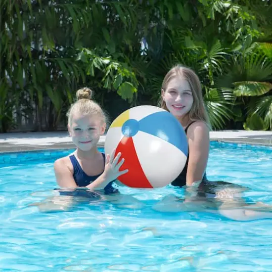 16" Multicolor 6 Panel Inflatable Beach Ball {1}