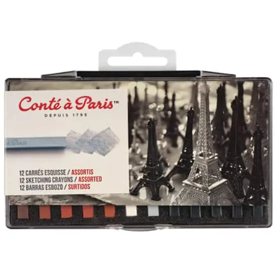 Cont&eacute; &agrave; Paris&trade; Sketching 12 Color Pastel Crayon Box Set {1}