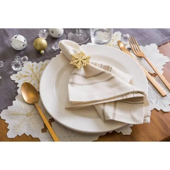DII&reg; French Stripe Cloth Dinner Napkins, 6ct. White {9}