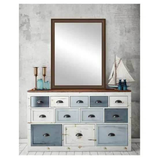 Timeless Frames&reg; Wright Walnut 24" x 30" Framed Mirror {4}
