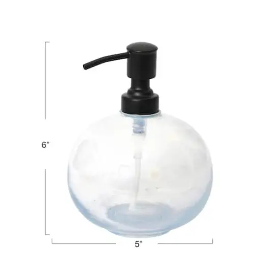 Hello Honey&reg; White & Black Marbled Glass Soap Dispenser with Pump {5}