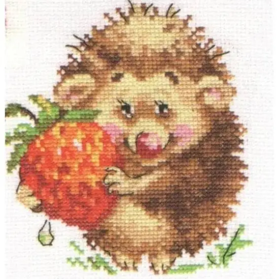 Alisa Hedgehog With Strawberries Cross Stitch Kit {3}