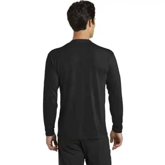 Port & Company® Long Sleeve Performance Blend T-Shirt Jet Black {6}