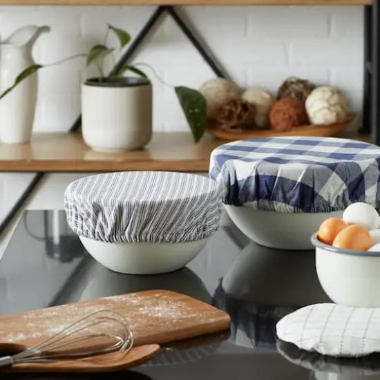 DII&reg; Assorted French Blue Farmhouse Woven Dish Cover Set {6}