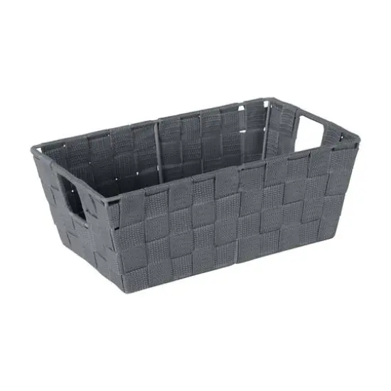 Simplify Small Gray Woven Storage Shelf Bin {10}