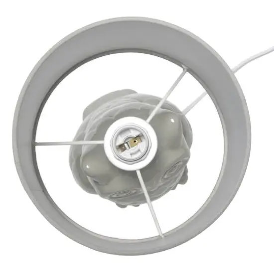 Simple Designs 13" Ceramic Owl Table Lamp Gray {13}