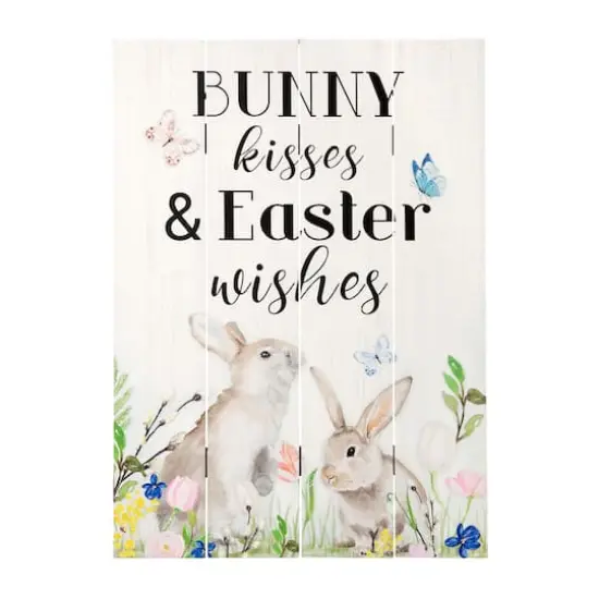 Glitzhome&reg; 18" Easter Wooden Bunny Wall D&eacute;cor {1}
