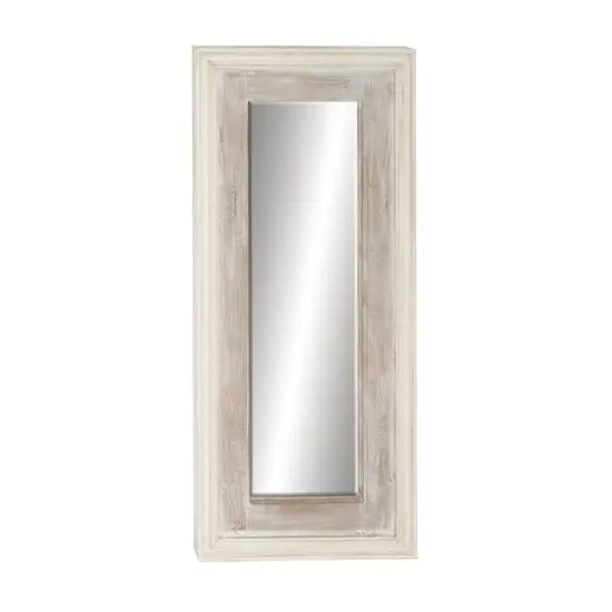 59" White Farmhouse Wood Wall Mirror {10}