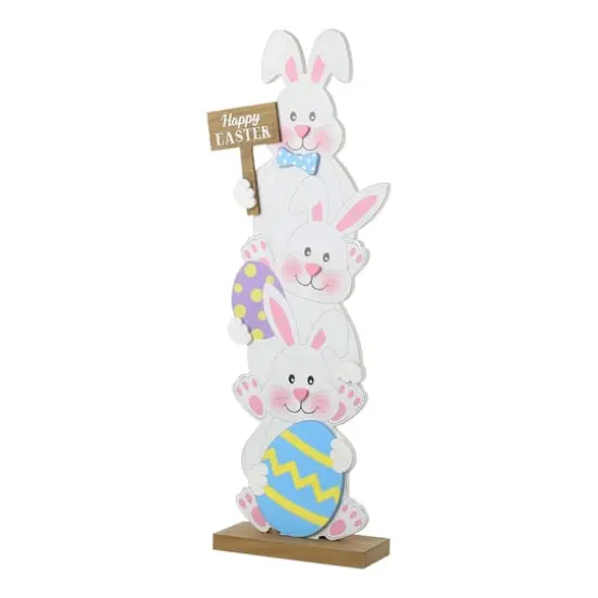 Glitzhome&reg; 30.75" Easter Stacked Bunny Wooden Porch D&eacute;cor {1}