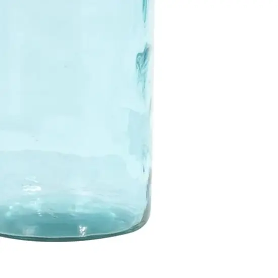 Teal Recycled Glass Handmade Tall Ombre Floor Vase {5}