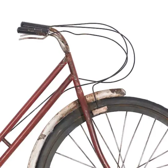Red Rustic Metal Bicycle Wall Accent {5}