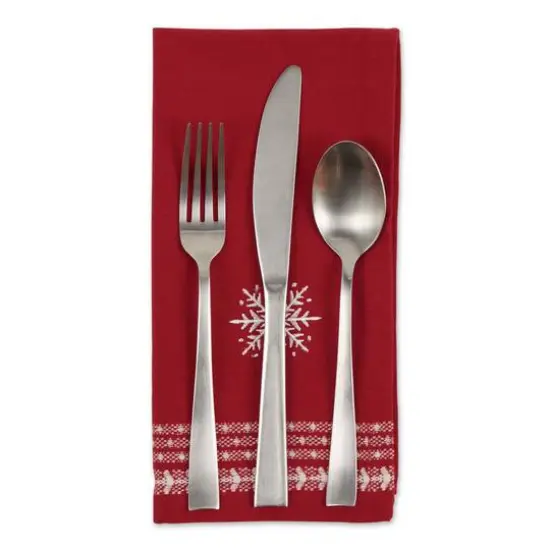 DII&reg; Nordic Snowflake Embroidered Napkin Set, 4ct. {3}