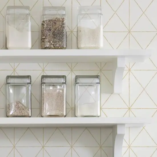 Wallpops White & Gold Get In Line Peel & Stick Wallpaper {8}