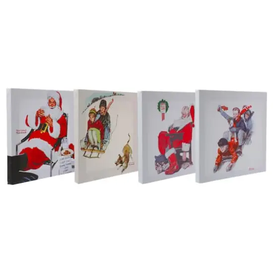 Norman Rockwell Classic Christmas Scene Canvas Prints Set, 4ct. {5}