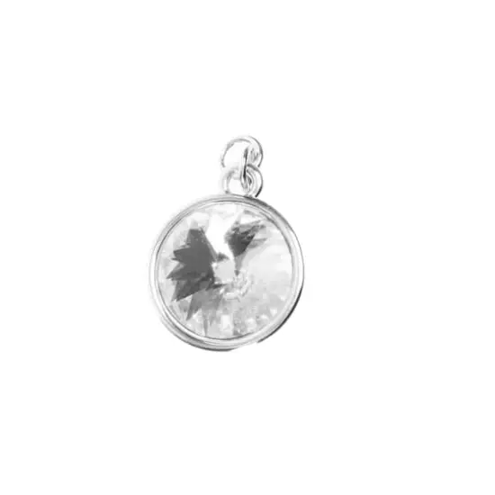 Clear Austrian Crystal Rivoli Cut Charm in Silver Setting by Bead Landing&trade; {1}