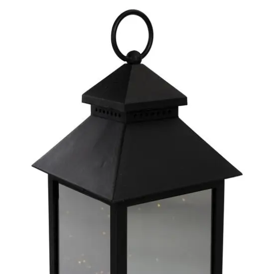 12" Black LED Lantern with Warm White Flickering Light {6}