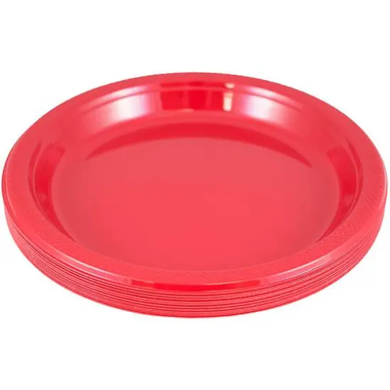 JAM Paper 7" Plastic Party Plates, 20ct. Red {3}