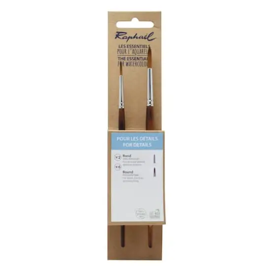 Raphael Essentials 2-Piece Watercolor Precision Round Brush Set {1}