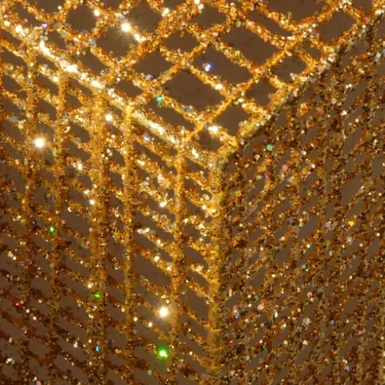 Gold & Red Gift Box Set with Holly with Clear Lights {5}