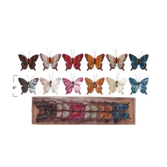 Hello Honey&reg; Multicolor Fabric Butterfly Clip-On Ornaments Set {4}