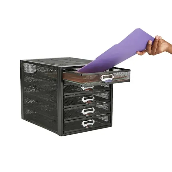 Mind Reader Black 5 Drawer Heavy Duty Cabinet {1}