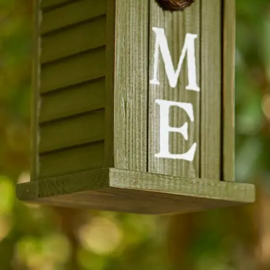 Glitzhome&reg; 14.75" Distressed Wood HOME Birdhouse {6}