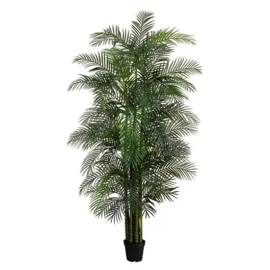 10ft. Potted Green UV Resistant Artificial Areca Palm Tree {1}