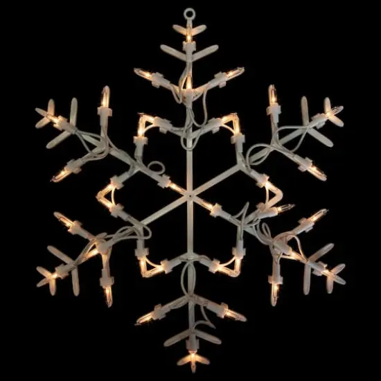 13.5" Lighted Snowflake Christmas Window Silhouette Decoration {1}