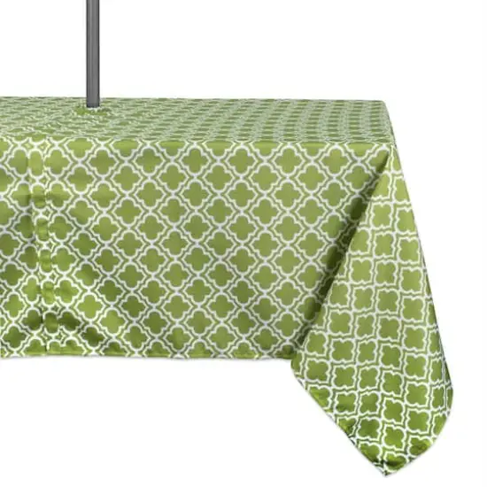 DII&reg; 120" Green Lattice Outdoor Tablecloth with Zipper {1}