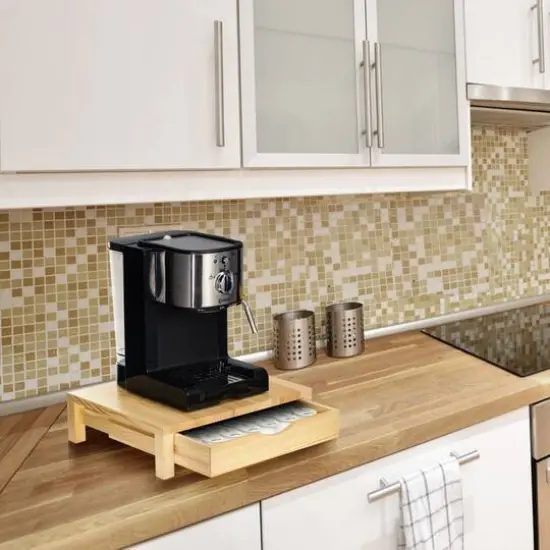 NEX&trade; 36-Pod Natural Rustic Wood Coffee Pod Holder for K-Cups {7}