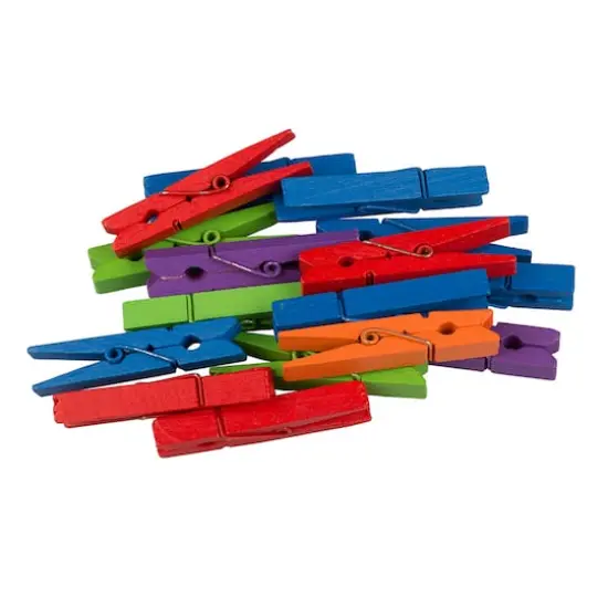 JAM Paper 2" Assorted Color Wood Clip Clothespins, 20ct. {3}