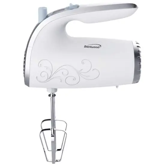 Brentwood White Lightweight 5-Speed Electric Hand Mixer {1}