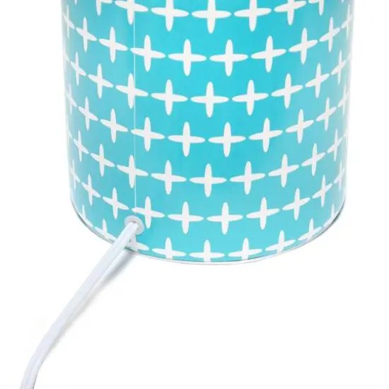 Simple Designs 18.5" Fresh Prints Table Lamp Blue and White Cross {8}