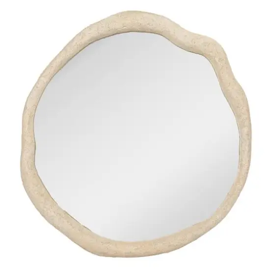 Hello Honey&reg; Cream Framed Organic Shaped Wall Mirror {11}